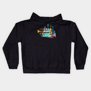 Jazz Lovers Musical Instruments Kids Hoodie